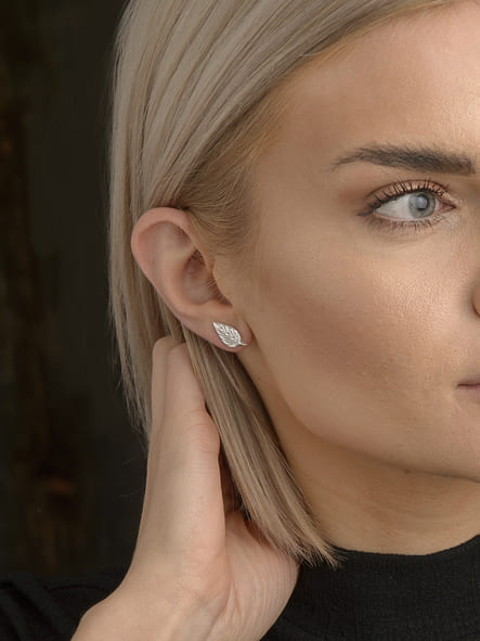 Blad-orknoppar i silver - handgjorda från Brokig silversmycken