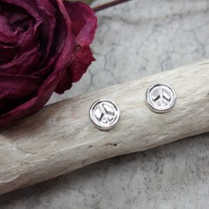 Fredstecken - Peacetecken - Peace - örknoppar - örhängen silver - handgjorda från Brokig silversmycken