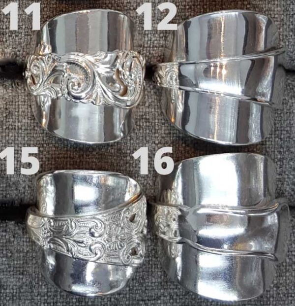 Skedringar modell 11,12,15,16 - silverring i äkta silver - handgjorda silversmycken från Brokig silversmycken