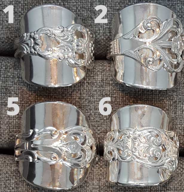 Skedringar modell 1,2,5,6 - silverring i äkta silver - handgjorda silversmycken från Brokig silversmycken