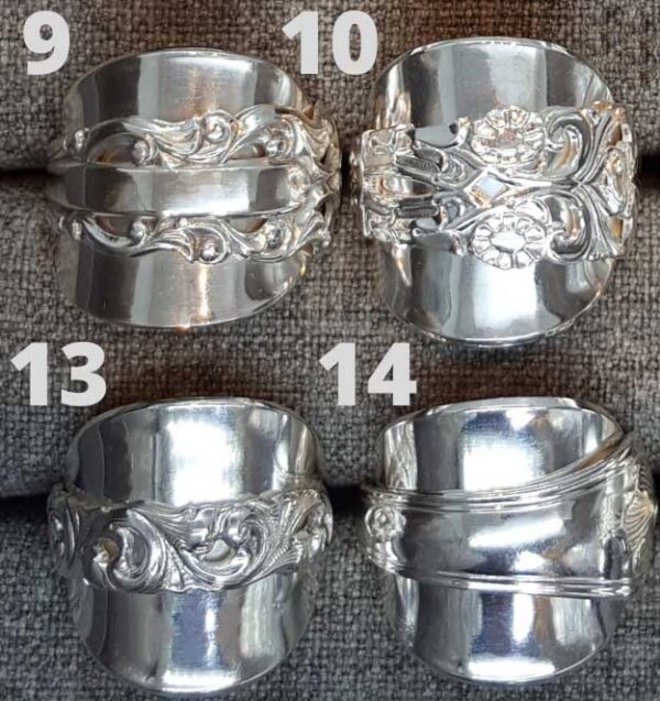 Skedringar modell 9,10,13,14 - silverring i äkta silver - handgjorda silversmycken från Brokig silversmycken