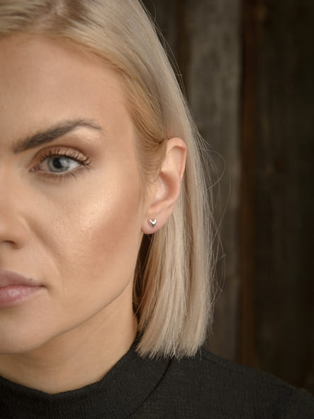 Silverhjarta-enkelt-orknoppar - handgjorda från Brokig silversmycken